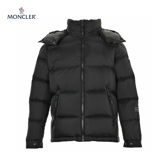 Kjøpe 23FW Moncler Herre Hoodie Lange Ermer Short Dunjakker Svart Strøk