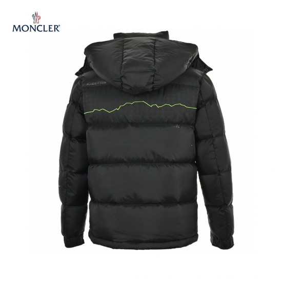 Kjøpe 23FW Moncler Herre Hoodie Lange Ermer Short Dunjakker Svart Strøk