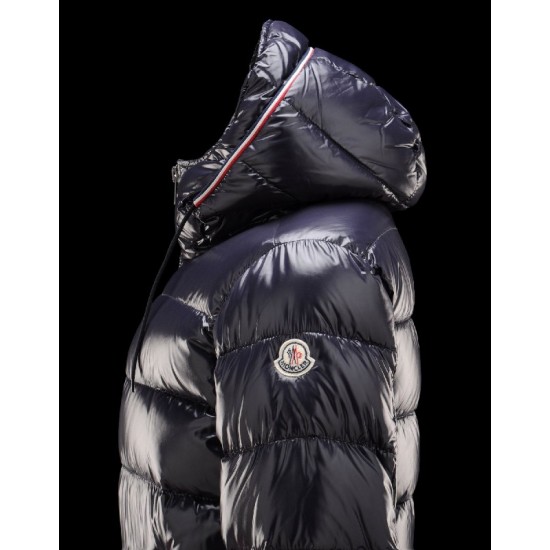 Moncler Aubert Hooded Neckline Blå Vinterjakke Nylon/Polyamid Herre 41224644FN