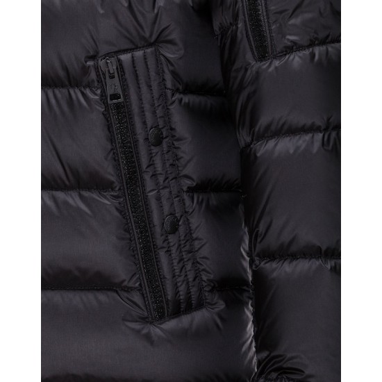 Moncler BASILE Lightweight Fixed Hood Svart Vinterjakke Nylon/Polyamide Herre 41457019EE