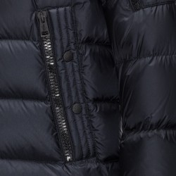 Moncler BASILE Turtleneck Fixed Hood Dark Blå Vinterjakke Polyamide Herre 41457019XO