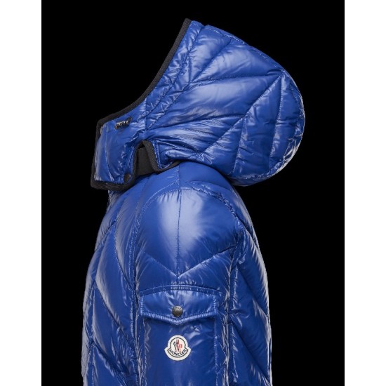 Moncler BERRIAT Detachable Hood Turtleneck Blå Vinterjakke Nylon/Polyamid Herre 41456769ET