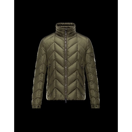 Moncler BERRIAT Detachable Hood Turtleneck Military Grønn Vinterjakke Nylon/Polyamid Herre 41456793MB