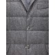 Moncler GAMME BLEU Lapel Collar Lightweight Grå OverDunjakke Wool/Cotton Herre 41459915LQ