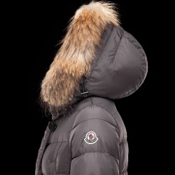 Moncler GENEVRIER Fur Hood Dark Brun Dunjakke Nylon/Pa Dame 41311136SU