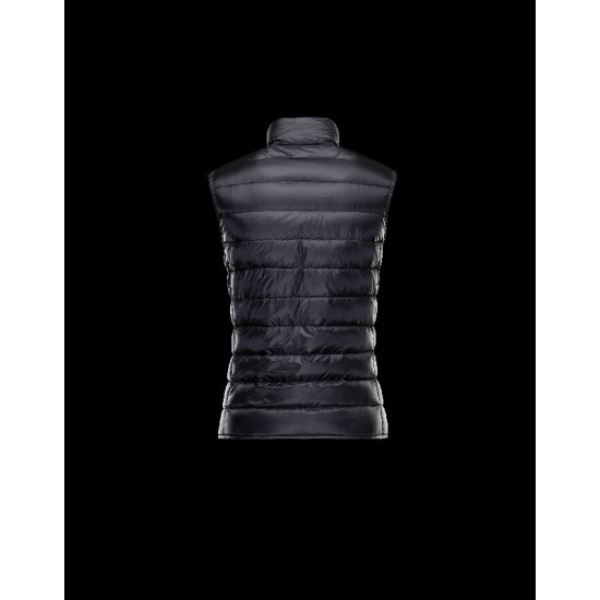 Moncler LIANE Ultralight Mandarin Collar Svart WaistDunjakke Techno Fabric/Polyamide Dame 41344266SD