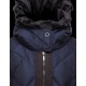 Moncler MOUCHE Detachable Turtleneck Dark Blå Dunjakke Techno Fabric/Polyester Dame 41473460DM