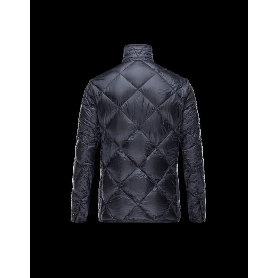 Moncler NORMAN Lapel Collar Dark Blå OverDunjakke Techno Fabric Herre 41456752IR