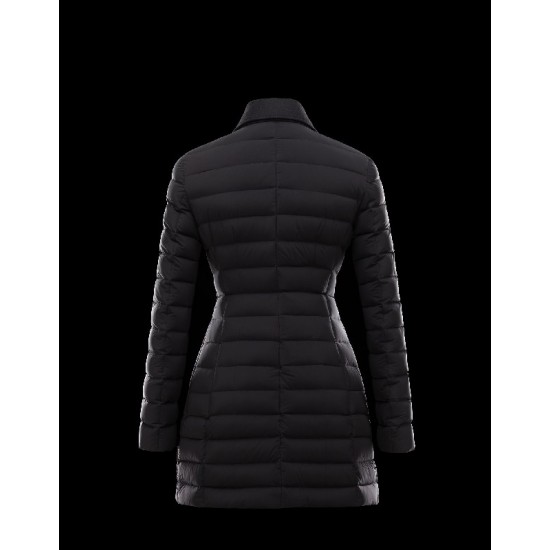 Moncler NOUES Classic Neckline Broadcloth Collar Svart Dunjakke Techno Fabric Dame 41457415FM