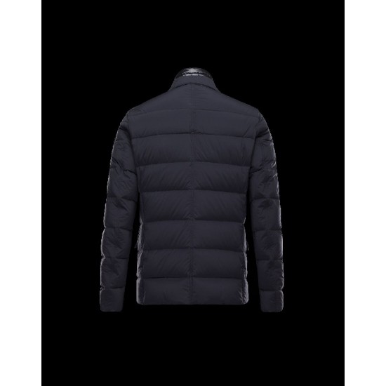 Moncler ROUILLAC Detachable Lapel Collar Blå OverDunjakke Polyamid/Elastane Herre 41377883PD