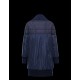 Moncler SANCES Rib Knit Collar Turtleneck Dark Blå Dunjakke Nylon/Polyester Dame 41477823MH