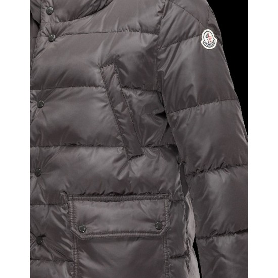 Moncler SERRE Turtleneck Steel Grå Dunjakke Nylon/Polyamide Dame 41456720GV