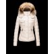 Moncler Armoise Detachable Fur Trimmed Collar Ivory Vinterjakke Nylon/Polyamid Dame 41224515LF