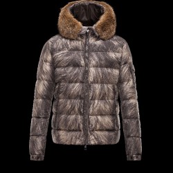 Moncler BYRON Fur-Trimmed Hood Turtleneck Khaki Vinterjakke Polyamide/Coyote Herre 41466614IN