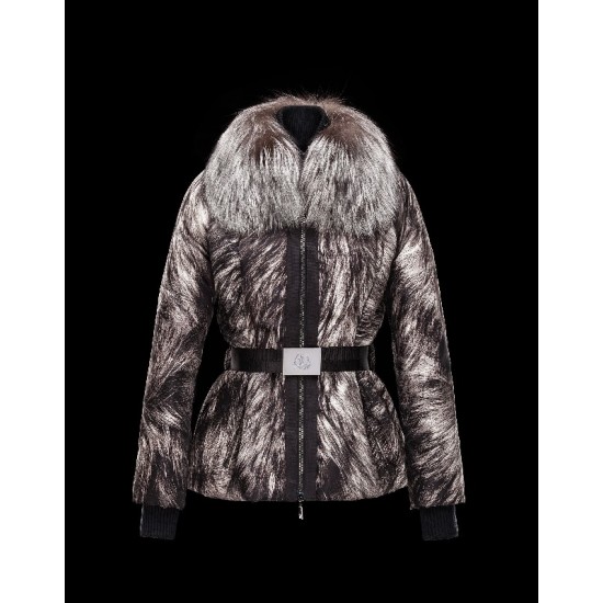 Moncler CANET Detachable Turtleneck Fur Collar Svart Vinterjakke Techno Fabric/Polyamide Dame 41464947TA