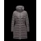 Moncler FLAMME Inner Hood Turtleneck Steel Grå Dunjakke Nylon Dame 41381023UH