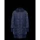 Moncler SANCES Rib Knit Collar Turtleneck Dark Blå Dunjakke Nylon/Polyester Dame 41477823MH