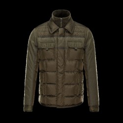 Moncler BLAIS Turtleneck Military Grønn Vinterjakke Nylon/Polyamid/Wool Herre 41378018HB