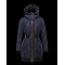 Moncler MOUCHE Detachable Turtleneck Dark Blå Dunjakke Techno Fabric/Polyester Dame 41473460DM