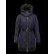 Moncler MOUCHE Detachable Turtleneck Dark Blå Dunjakke Techno Fabric/Polyester Dame 41473460DM