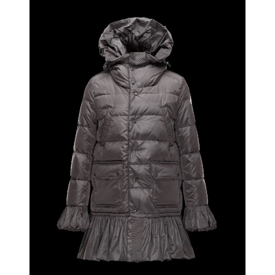 Moncler SERRE Turtleneck Steel Grå Dunjakke Nylon/Polyamide Dame 41456720GV