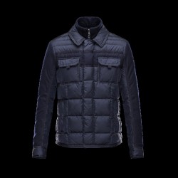 Moncler BLAIS Turtleneck Dark Blå Vinterjakke Polyamid/Wool Herre 41378018WC