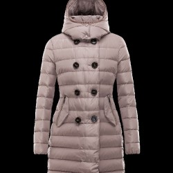 Moncler GARBET Double-Breasted Detachable Dove Grå Dunjakke Techno Fabric Dame 41456711MW