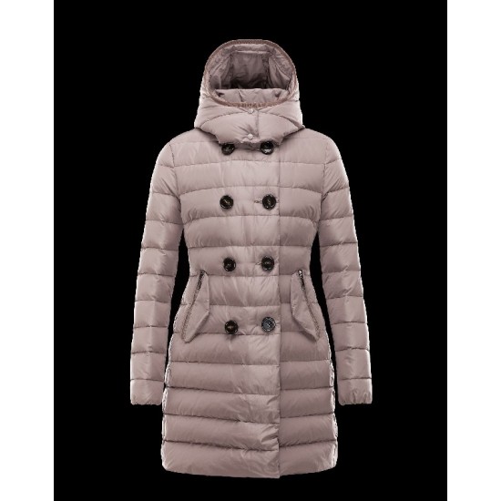 Moncler GARBET Double-Breasted Detachable Dove Grå Dunjakke Techno Fabric Dame 41456711MW