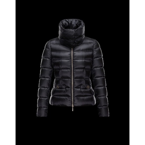 Moncler MEILLE Detachable Round Collar Svart Vinterjakke Techno Fabric Dame 41456712VQ