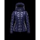 Moncler BADETE Turtleneck Fixed Hood Dark Blå Vinterjakke Nylon/Polyamide Dame 41464877MX