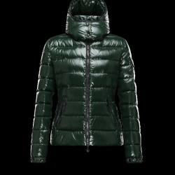 Moncler Bady Detachable Hood Dark Grønn Vinterjakke Lacquered Nylon Dame 41224540TK