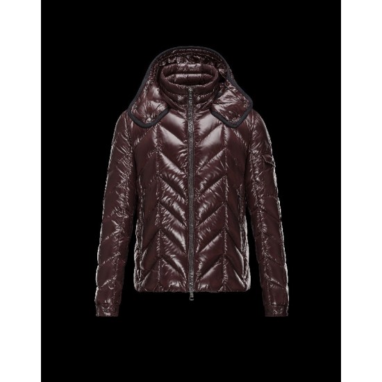 Moncler BERRIAT Detachable Hood Turtleneck Dark Brun Vinterjakke Nylon/Polyamid Herre 41456769LD