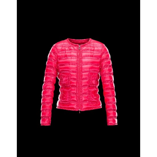 Moncler LISSY Ultralight Round Collar Fuchsia Vinterjakke Polyamide Dame 41338938FP